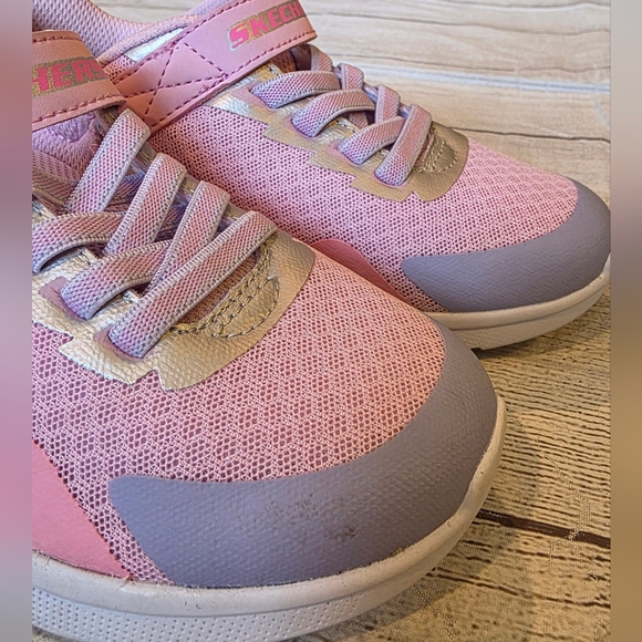Skechers Microspec Max Pink Big Girl's Size 1 No Tie Laces - Picture 11 of 11